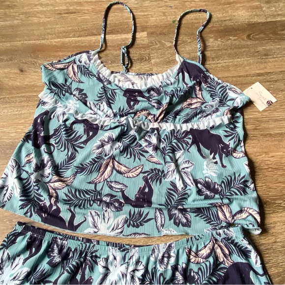 Secret Treasures Blue Leaf Print Pajama Set Women’s Size Large New - Picture 4 of 10